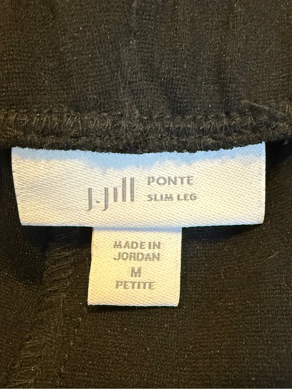 J. Jill Ponte Slim Leg Pants Black Stretch Pull On Petite Medium